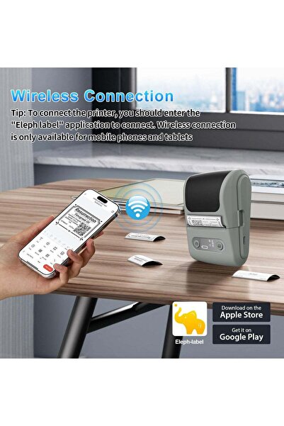 Generic Label Maker with 50mm*60mm Thermal Tape Roll - Portable Bluetooth Lab...