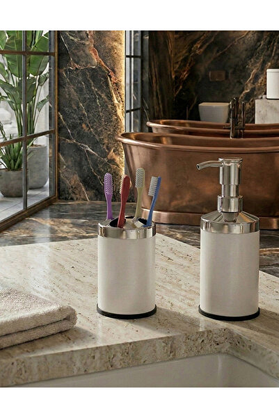 Bürke Black Stainless Bathroom Sink Countertop Liquid Soap Dispenser Toothbru...