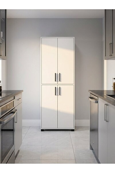 Pratico Mardo 4 Kapaklı Beyaz Çok Amaçlı Mutfak Banyo Ofis Kiler Balkon Dolabı