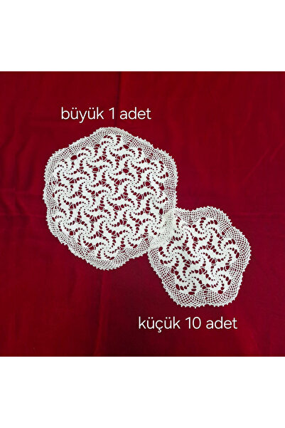 Petek Collection Lace Set of Covers (10+1 Pieces) 100% Handcrafted, Dowry Gift