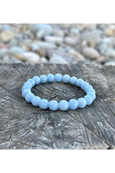 Zodyak Doğal Taş 8 mm Angelite Stone Men Women Natural Stone Bracelet Aa Quality