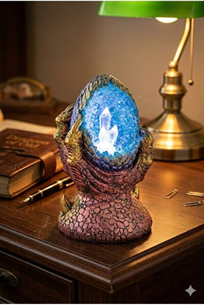MINDA Dragon Pençe Led 3D Dekor Ejderha Tema Polyester Büst Figür 17 cm