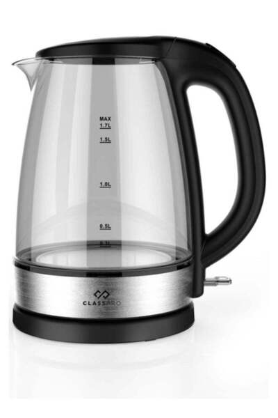 ClassPro Kettle 1.7L, Glass Body, 1850-2200W, Black