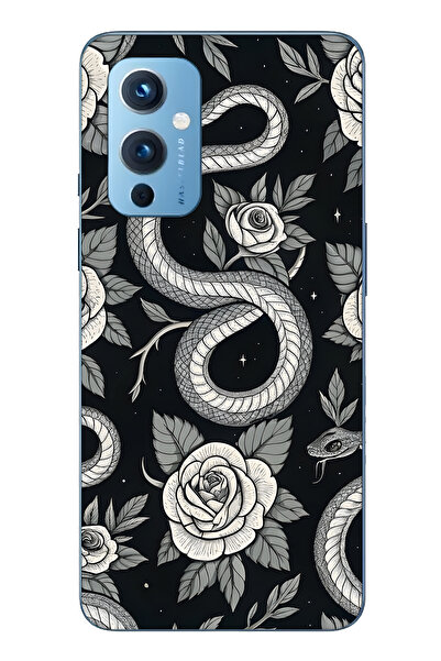 FLAMENKO حافظة هاتف شفافة متوافقة مع One Plus 9 باللون الأسود والوردي وSnake ...