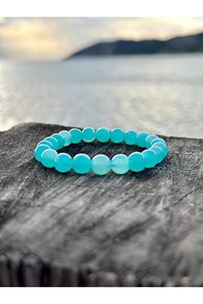 Zodyak Doğal Taş 8 mm Amazonite Stone Men's Women's Natural Stone Bracelet a ...