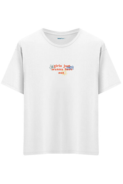 BetterThanCo Fetele doresc doar să aibă soare cu imprimeu guler rotund suprad...