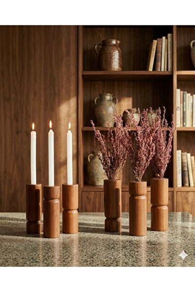 Ezmd Çok Amaçlı 3Lü Ahşap Silindir