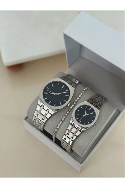 Spectrum Silver Steel Cord Double Wrist Watch