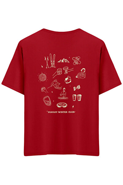 BetterThanCo Winter Club Printed Crew Neck Oversized T-Shirt