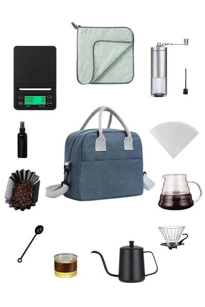 AMINAC V60 Coffee Maker Set, All-in-One Pour Over Drip Coffee Maker with 600m...