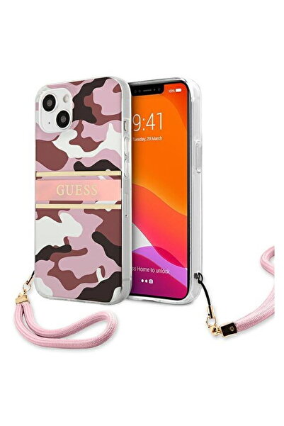 Guess GUHCP13MKCABPI iPhone 13 6.1" pink/pink hardcase Camo Strap Collec...