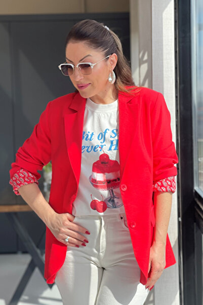 MİSLİNA BUTİK Nar Çiçeği Blazer Ceket