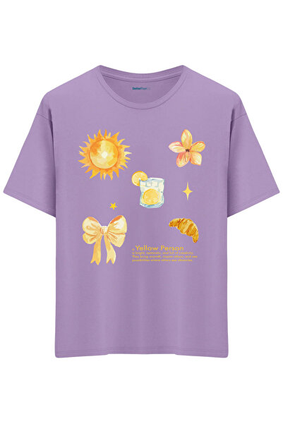 BetterThanCo Μπλουζάκι Yellow Person με τύπωμα Crew Neck oversized