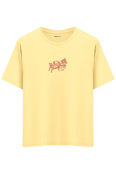 BetterThanCo Summer Table Printed Crew Neck Oversized T-Shirt