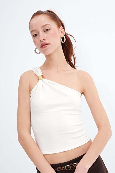 Addax Bluză cu un singur umăr cu cataramă B13979