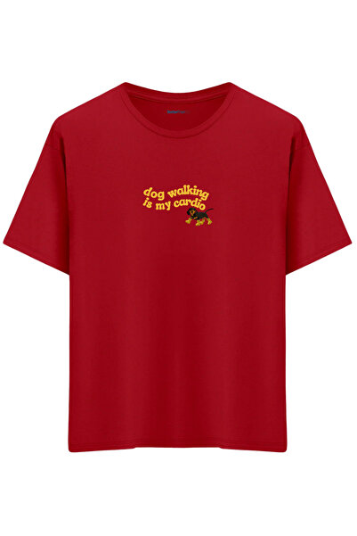 BetterThanCo Dog Walking Printed Crew Neck Oversized T-Shirt