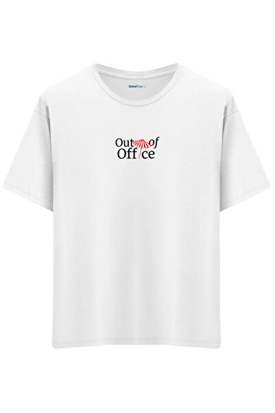 BetterThanCo În afara biroului cu imprimeu guler rotund supradimensionat tricou