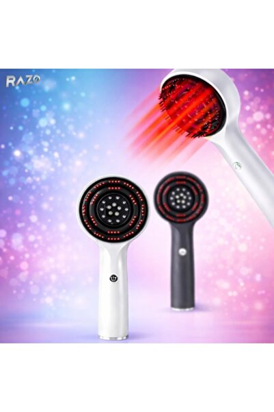 Razo Perie electrica pentru masaj scalp, Vibratii 360°, Lumina LED rosie, 3 m...