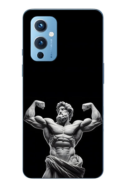 FLAMENKO حافظة هاتف شفافة متوافقة مع One Plus 9 بتصميم تمثال قديم لـ Muscle G...
