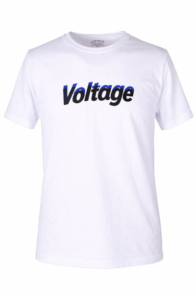 trender 26Y595000009 White Men's T-Shirt Voltage O Neck
