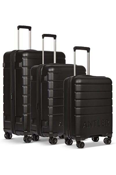 ANTLER - Set of 3 Suitcases - Logo Luggage - Black - Cabin, Medium & Large - ...