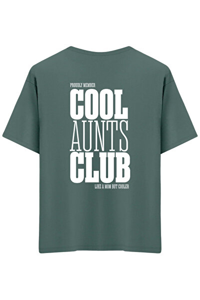 BetterThanCo Cool Aunts Club Printed Crew Neck Oversized T-Shirt