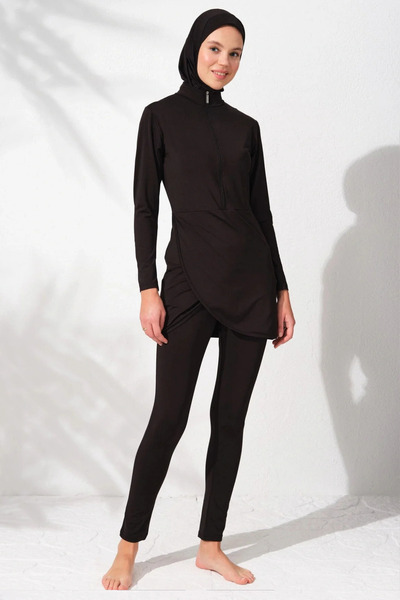 Pierre Cardin Μακρυμάνικο μαγιό Hijab με φερμουάρ Μαύρο 231914