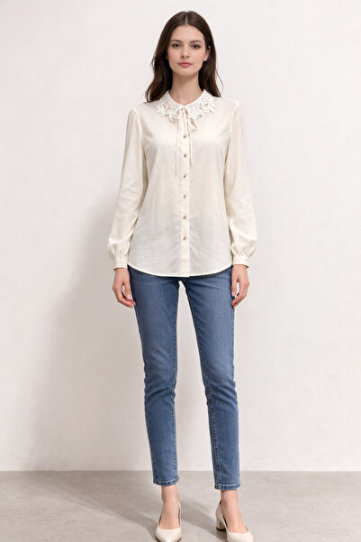 Kayra detaliu la guler   bumbac bluze