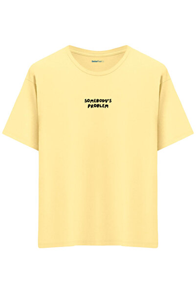 BetterThanCo Nečiji problem Štampano okrugla kragna Oversize kroj T-shirt