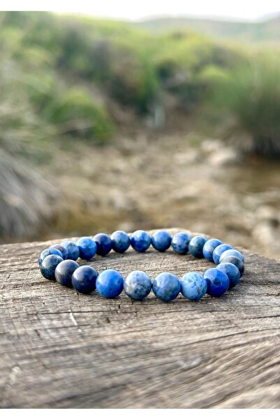 Zodyak Doğal Taş 8 mm Dumortierite Stone Men's Women's Natural Stone Bracelet...