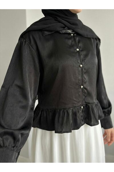 Foremia Büzgü Detay Tunik-Siyah