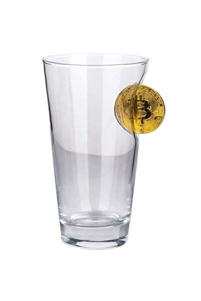 Bellore Bitcoin Glass Beer Mug - 465 ml