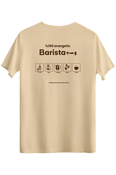 BetterThanCo Barista cu imprimeu guler rotund supradimensionat tricou