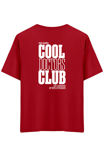 BetterThanCo Cool Doctors Club Printed Crew Neck Oversized T-Shirt