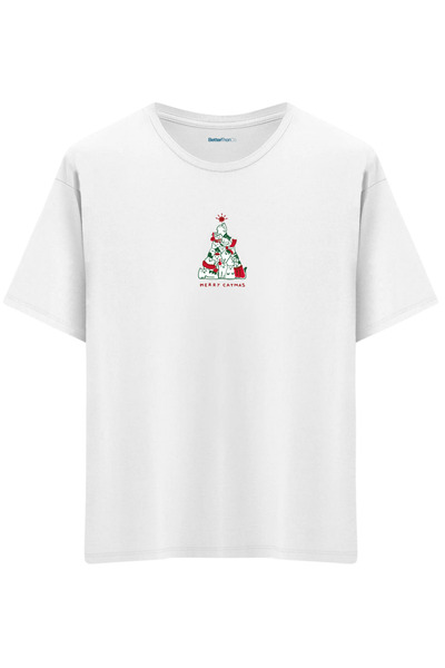 BetterThanCo Catmas Štampano okrugla kragna Oversize kroj T-shirt