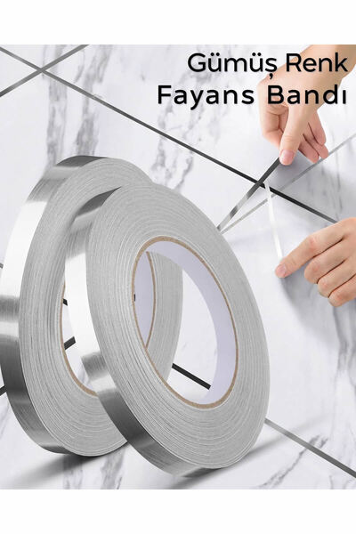 HB LİFE 50 Metre Gri Fayans Arası Yapışkanlı Şerit Bant | Derz Bandı Mutfak B...