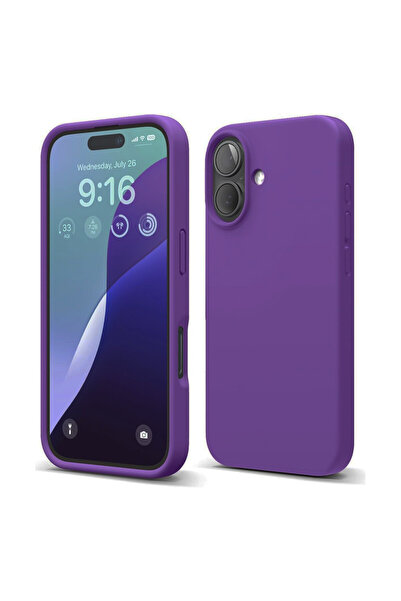 VERTEK Soft Touch Silicone Case, Microfiber, Camera Bump, for iPhone 16, Dark...