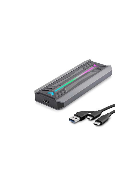 Skygo SSD Kutu Type-C 3.1 + Usb3.0 Nvme M2 Chıp Rtl9210 Siyah HDX1775