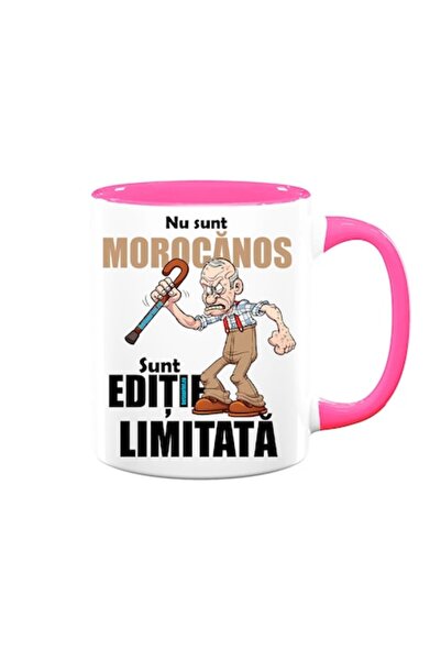 OEM Cană cu mesaj amuzant, albă cu interior roz, 330 ml, ceramică