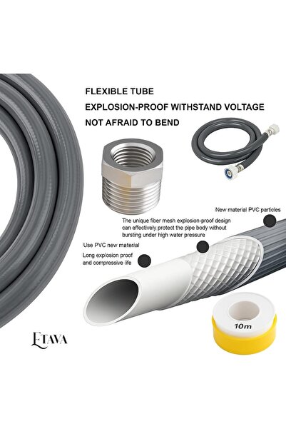 SUNDEX Premium Quality Universal Washing Machine Inlet Hose Pipe 1.5 Meter