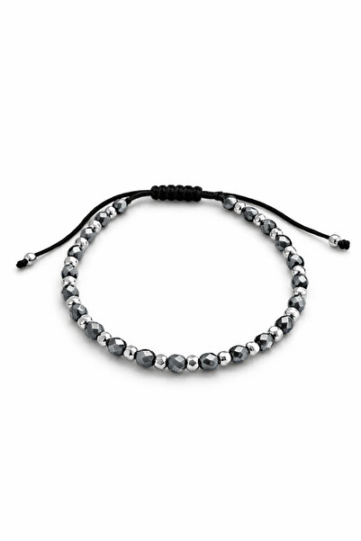 FELICELY FOR LOVELY MOMENTS 925 Silver Rhodium Plated Hematite Bracelet