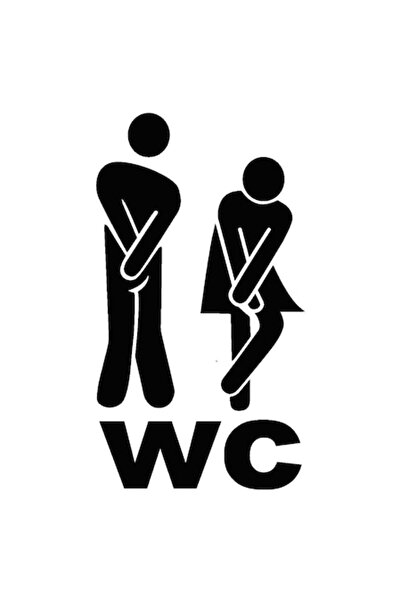 Universal Autocolant auto „WC”, 15cm, negru