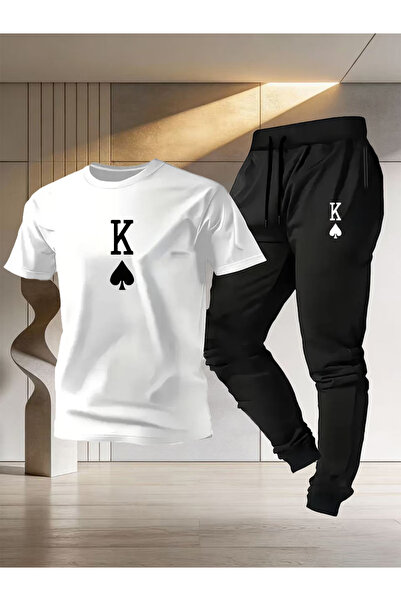 Rayan & Hoor Style Men's Printed tracksuit bottoms and t-shirt bottom top tra...