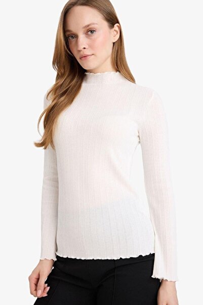 DeFacto Slim Fit Corded Fabric Ribbed Knit Long Sleeve Tunic (26 Sp)