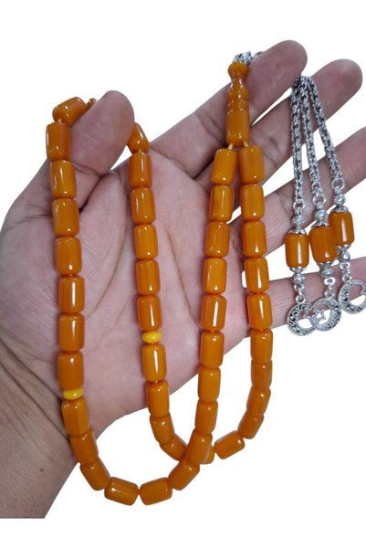 Cekke Tesbih Original Squeeze Amber 9*14 mm 45 Habbe Prayer Beads Suitable for Daily Use