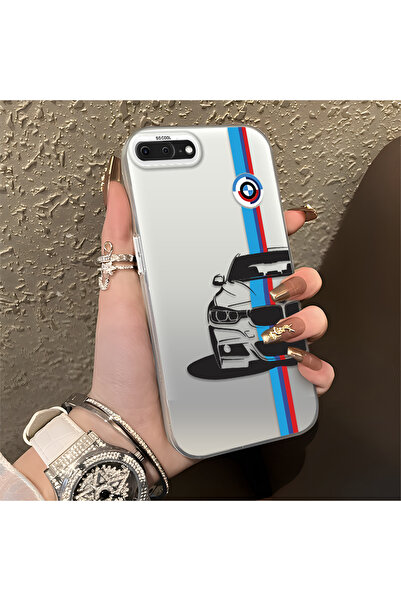 Hontinga حافظة هاتف ايفون 8 بلس متوافقة مع سيارة بي ام دبليو منقوش ذات حافة م...