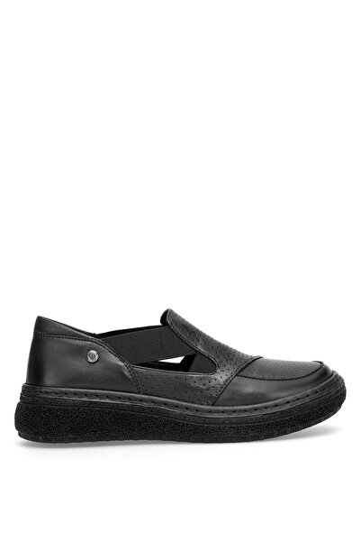 Mammamia D26Ya-3945 Women's Genuine Leather Casual Shoes Black