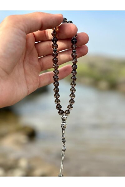 Zodyak Doğal Taş 33 Pieces Globe Cut Smoky Quartz Praying Beads