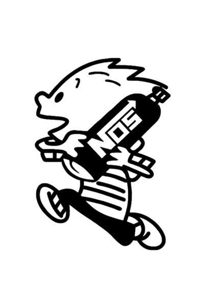 Universal Autocolant auto „NOS”, 15cm, negru