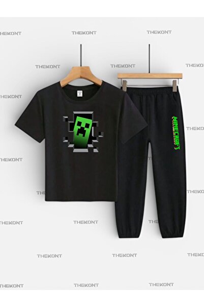 THEKONT SET PENTRU COPII CU IMPRIMEU VERDE (TRIOC - PANTALONI DE TRENING CU B...